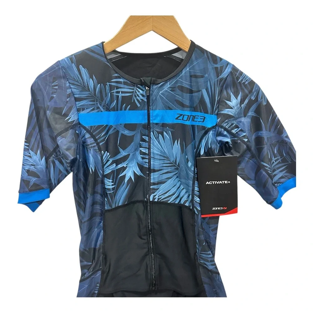 Zone3 Activate+ Men's Triathlon Trisuit Medium Blue Black NWT Cycling Tri Suit